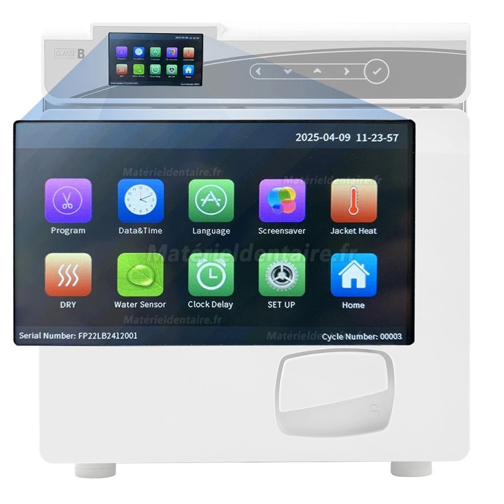 Stérilisateur à vapeur autoclave dentaire Fomos Linea 17L/22L avec imprimante intégrée, classe B